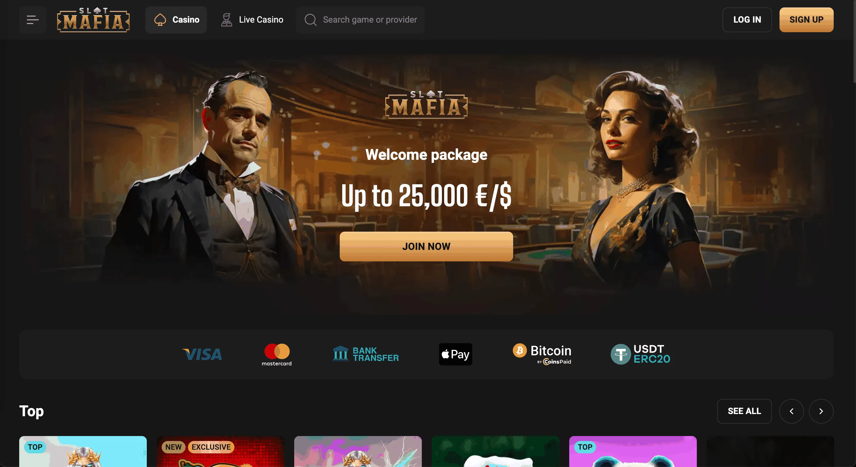 Slot Mafia Casino Homepage